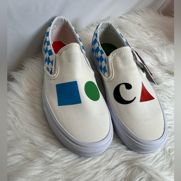 MOCA x Classic Slip-On 'Checkerboard - Cyan' New In Box - Picture 3 of 8